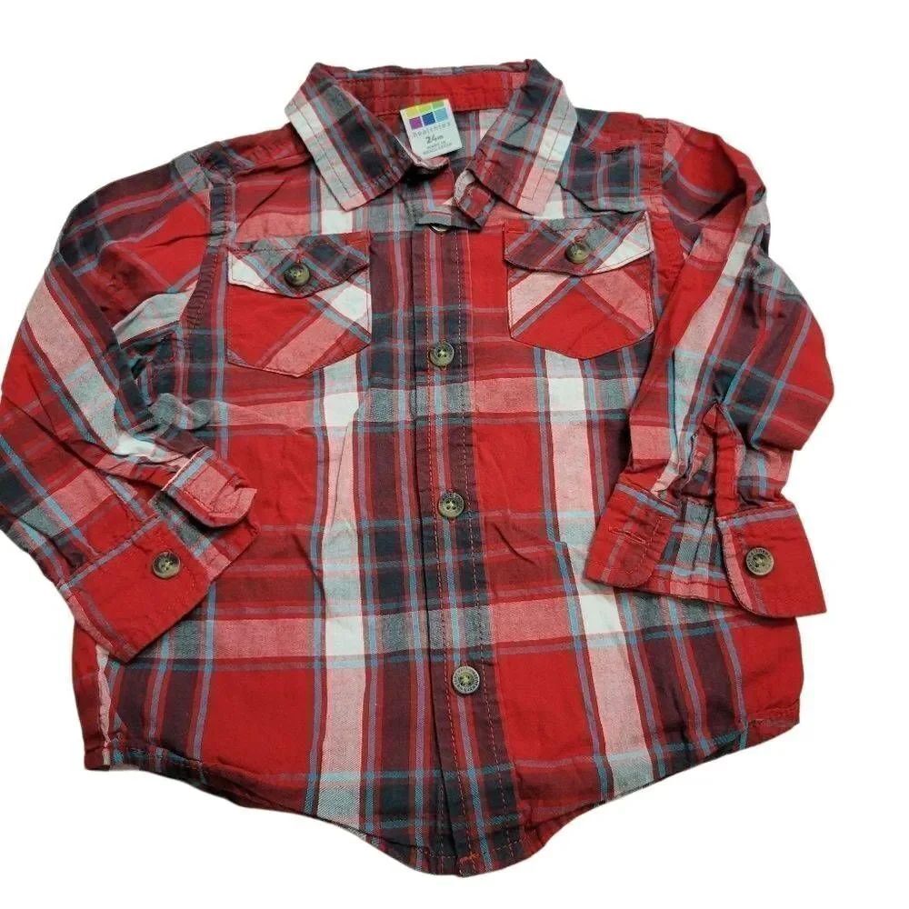 Healthtex plaid button down shirt 24 mo
